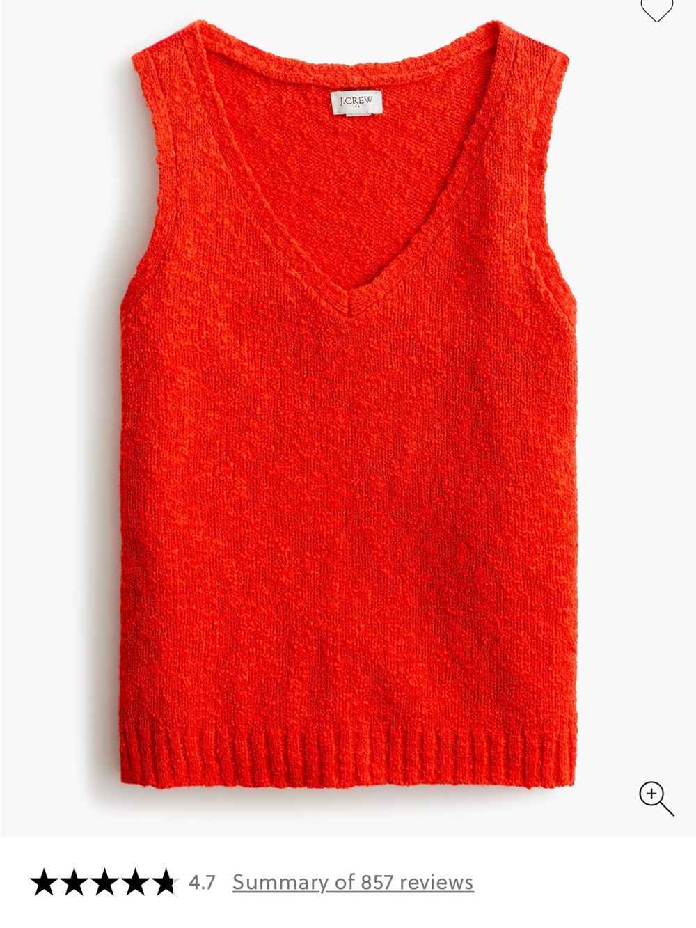 Like New J. Crew Sleeveless V-Neck Knit Tank — Vibrant Cerise (pink/red color)